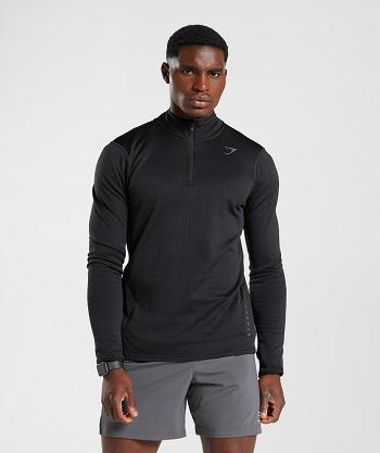 Pánské Accessories Gymshark Sportovní 1/4 Zip Černé | CZ 2756EBC